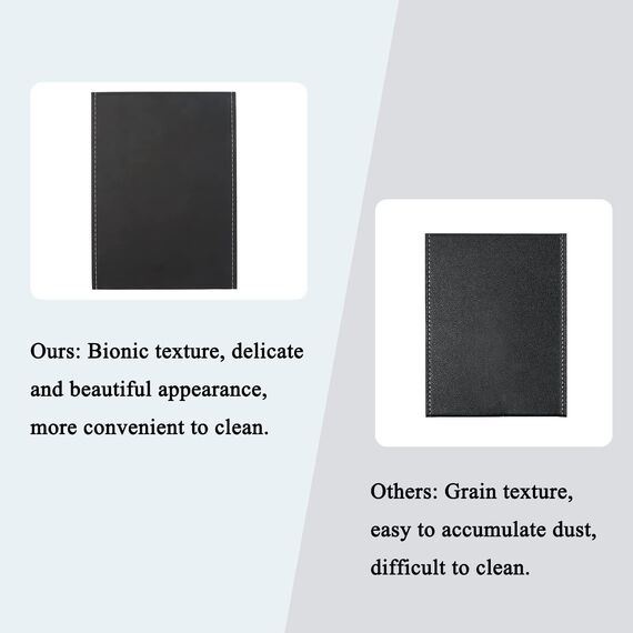 ZBEIVAN Extra großer tragbarer Faltbarer Make-up-Spiegel, rahmenloser Kosmetikspiegel aus PU-Leder mit Ständer für Schreibtisch, Tisch, Camping, Reisen, persönlich, 30,5 x 22,9 cm, Schwarz