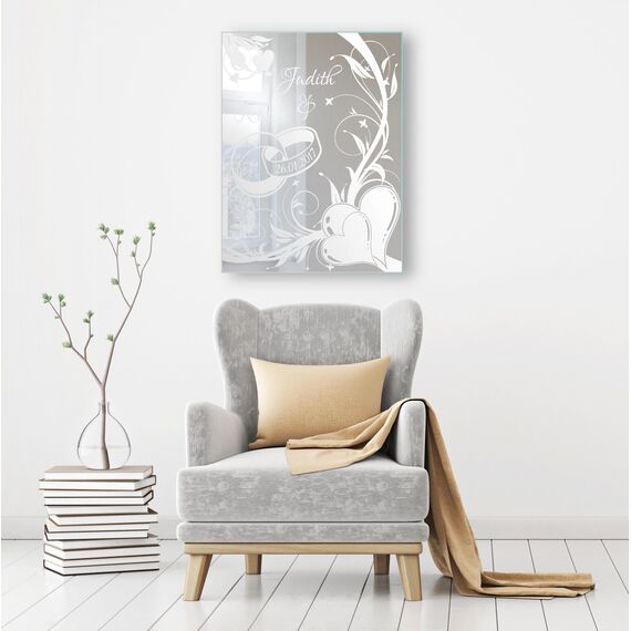 NiTec Olbernhau Motivspiegel Ehe 1 ★ Geschenk zur Hochzeit ★ Wedding ★ personalisiert (45x60cm)