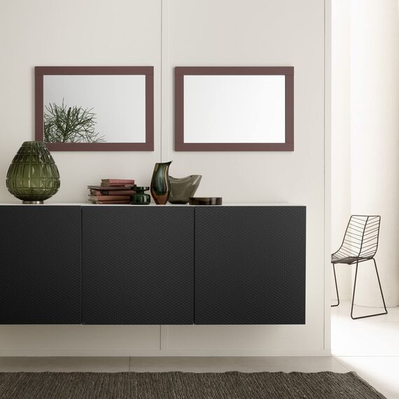 ARHome Wandspiegel, Smart, 70 x 50 cm, Rot, Spiegel, Made in Italy