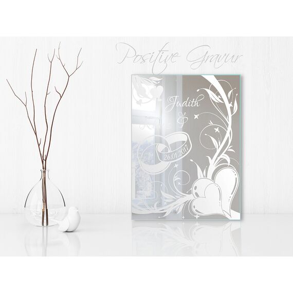 NiTec Olbernhau Motivspiegel Ehe 1 ★ Geschenk zur Hochzeit ★ Wedding ★ personalisiert (30x40cm)