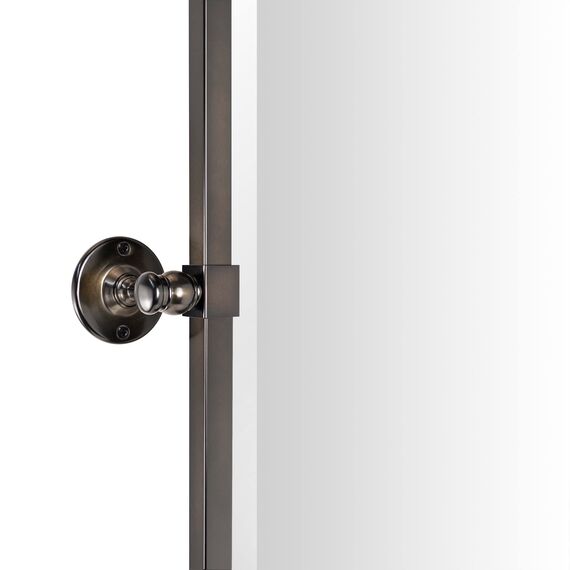 TEHOME Schwenkspiegel, ölgerieben, bronzefarben, neigbar, rechteckig, Badezimmerspiegel, neigbar, Metallrahmen, abgeschrägter Kosmetikspiegel, insgesamt 60,7 x 61 cm, Spiegel 50,8 x 61 cm