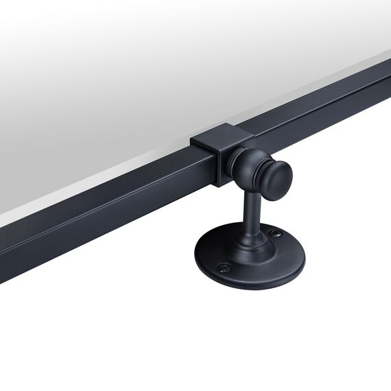 TEHOME Schminkspiegel für Badezimmer, 101,6 x 76,2 cm, mattschwarz, mit Metallrahmen, quadratischer Kante, rechteckig, neigbar, abgeschrägt, für die Wand