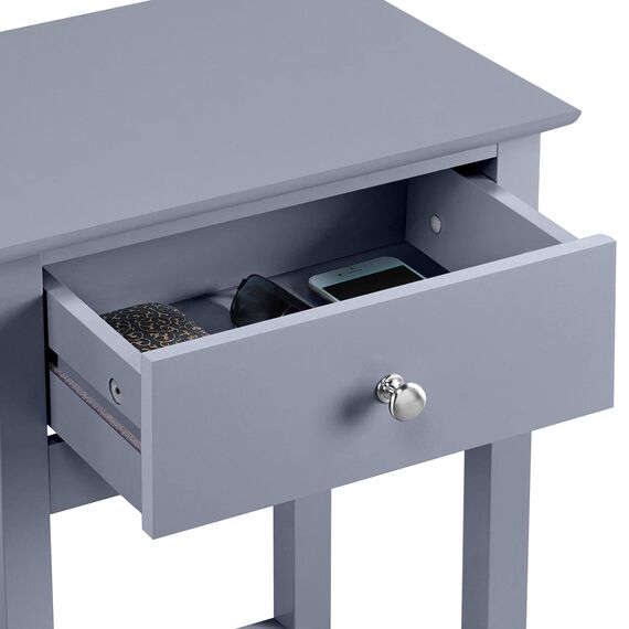 Yaheetech Nachttisch mit Schublade, Beistelltisch mit Ablage, Nachtkonsole Kommode Sofatisch, 40 x 30 x 61 cm Grau