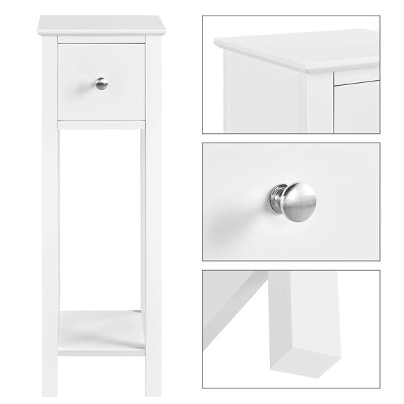 Yaheetech 2er Set Nachttisch Nachtschrank Nachtkommode mit Schublade und Ablage Schlichter Beistelltisch Sofatisch für Wohnzimmer und Schlafzimmer, Weiß