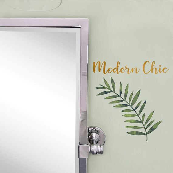 TEHOME Schwenkbarer Badezimmerspiegel aus poliertem Nickel, neigbar, abgeschrägter Kosmetikspiegel in Chrom, 71,9 x 91,4 cm