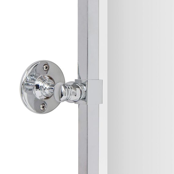 TEHOME Schwenkbarer Badezimmerspiegel aus poliertem Nickel, neigbar, abgeschrägter Kosmetikspiegel in Chrom, 71,9 x 91,4 cm