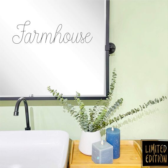 TEHOME Schminkspiegel für Badezimmer, 101,6 x 76,2 cm, mattschwarz, mit Metallrahmen, quadratischer Kante, rechteckig, neigbar, abgeschrägt, für die Wand