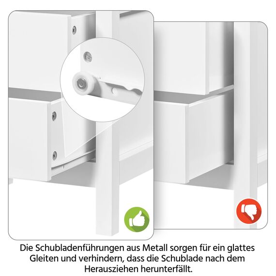 Yaheetech Nachttisch Nachtschrank mit 2 Schubladen Moderne Nachtkommode Boxspringbett Beistelltisch Ablagetisch für Schlafzimmer Wohnzimmer, 40x30x60 cm