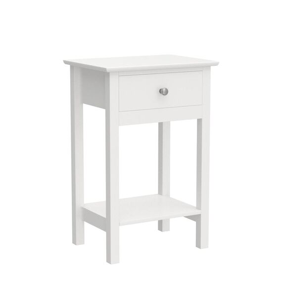 Yaheetech 2er Set Nachttisch Beistelltisch mit Schublade und Ablage Nachtkommode Moderner Telefontisch Cuchtisch aus MDF 40 x 30 x 61 cm, Weiß