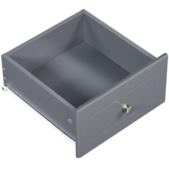 Yaheetech Nachttisch Nachtschrank mit 2 Schubladen und 1 Ablagefach Boxspringbett Bestelltisch Nachtkommode Schubladensrank für Schlafzimmer/Wohnzimmer, Dunkelgrau