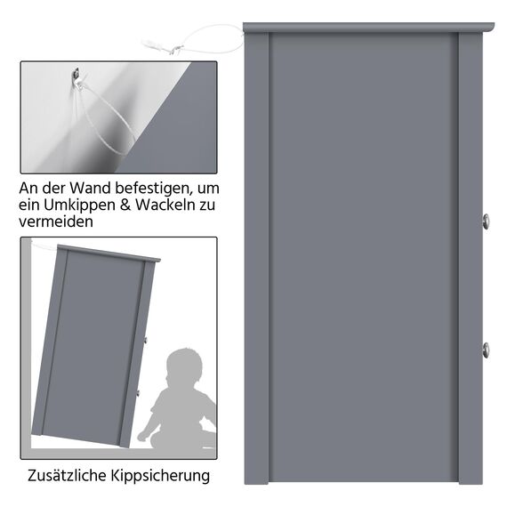 Yaheetech Nachttisch Nachtschrank mit 2 Schubladen und 1 Ablagefach Boxspringbett Bestelltisch Nachtkommode Schubladensrank für Schlafzimmer/Wohnzimmer, Dunkelgrau