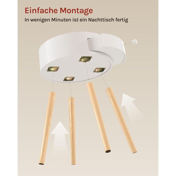 WOLTU Nachttisch 2er Set Beistelltisch Nachtkommode Nachtschrank Sofatisch, mit Schublade, mit Beinen, Holz, MDF, Weiß, TS111ws-2