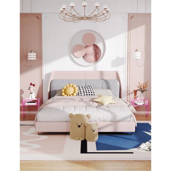 solaround Acryl Beistelltisch Nachttisch, Transparent U-Form Tisch, für Schlafzimmer Wohnzimmer, 40 x 30 x 50 cm (Rosa)