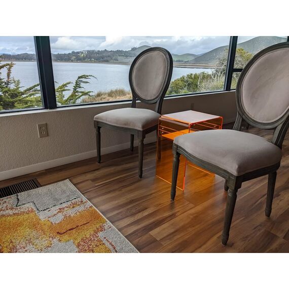 solaround Acryl Beistelltisch Nachttisch, Transparent U-Form Tisch, für Schlafzimmer Wohnzimmer, 40 x 30 x 50 cm (Orange)