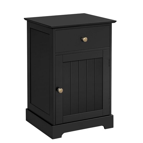 Yaheetech Nachtschrank Nachtkommode Boxspringbett Nachttisch mit 1 Schublade und verstellbarem Einlegeboden Moderner Beistelltisch für Schlafzimmer/Wohnzimmer 40 x 35 x 60 cm, Schwarz