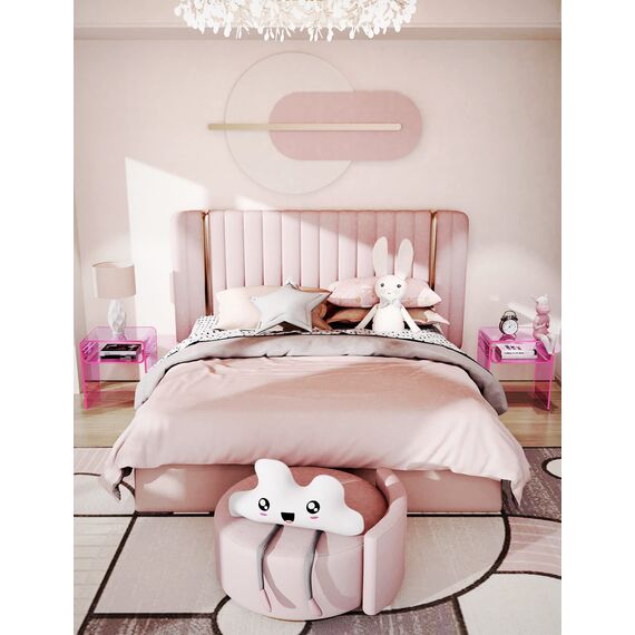 solaround Acryl Beistelltisch Nachttisch, Transparent U-Form Tisch, für Schlafzimmer Wohnzimmer, 40 x 30 x 50 cm (Rosa)