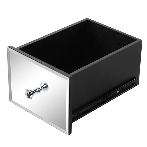 Alightup Nachttisch Glas, verspiegelt, mit 3 Schubladen, Nachttisch aus Spiegel, Beistelltisch, Spiegel, Aufbewahrungsschrank aus Glas, 30 x 30 x 60 cm