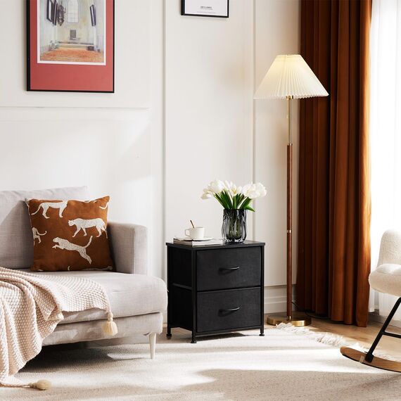 Sweetcrispy Nachttisch Beistelltisch Beistelltisch mit 2 Schubladen Nachttisch Kommode für Schlafzimmer, Nachttische für Wohnzimmer, Schrank, Eingangsbereich, Kinderzimmer