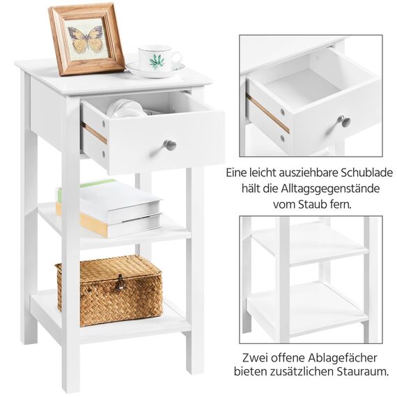 Yaheetech Nachttisch Nachtschrank mit Schublade Boxspringbett Nachtkommode Schmal Beistelltisch Sofatisch Telefontisch für Wohnzimmer/Schlafzimmer, 35x35x70cm