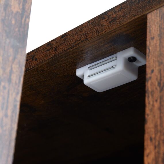 tectake® Nachttisch mit Glasplatte, 40 x 43 x 60,5 cm, Beistelltisch mit Tür, Zimmer Deko Wohnzimmer, Deko Schlafzimmer Möbel, Blumenständer, Nachtschrank, Nachtkästchen - Industrial Dunkelbraun