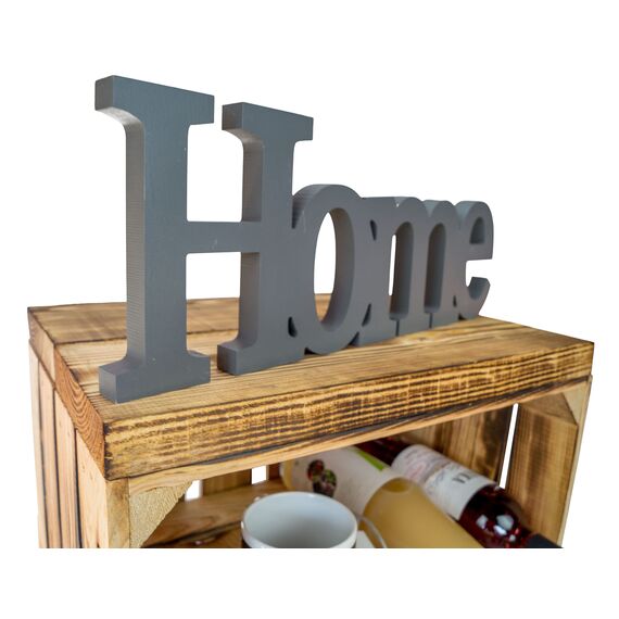 Kistenkolli Altes Land Nachttisch Abstelltisch weiß/Natur/geflammt Maße ca 30x40x55cm Regalkiste Flaschenablage Weinregal Apfelkiste/Weinkiste (geflammt mit geflammter Planke)