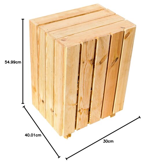 Kistenkolli Altes Land Nachttisch Abstelltisch weiß/Natur/geflammt Maße ca 30x40x55cm Regalkiste Flaschenablage Weinregal Apfelkiste/Weinkiste (Natur)