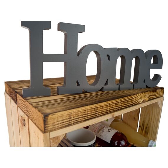 Kistenkolli Altes Land Nachttisch Abstelltisch weiß/Natur/geflammt Maße ca 30x40x55cm Regalkiste Flaschenablage Weinregal Apfelkiste/Weinkiste (Natur mit geflammter Planke)