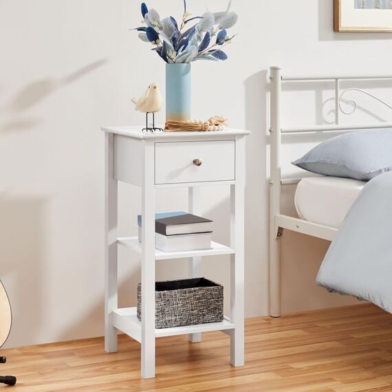 Yaheetech Nachttisch Nachtschrank mit Schublade Boxspringbett Nachtkommode Schmal Beistelltisch Sofatisch Telefontisch für Wohnzimmer/Schlafzimmer, 35x35x70cm