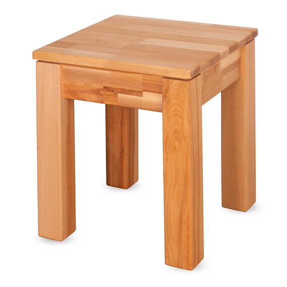 Staboos massiv Holzhocker Emma bis 200 kg - Buche Sitzhocker aus Holz - Kernbuche Natur - Hocker als Nachttisch nutzbar - 36 x 36 x 45cm