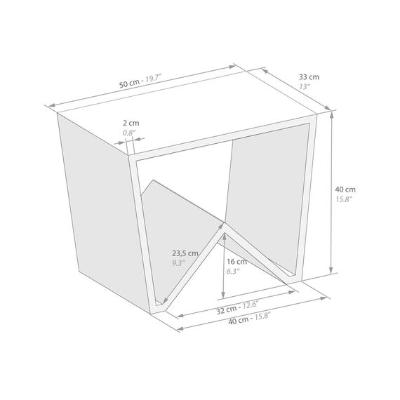 MOBILI FIVER, Emma Couchtisch, Eiche, Made In Italy