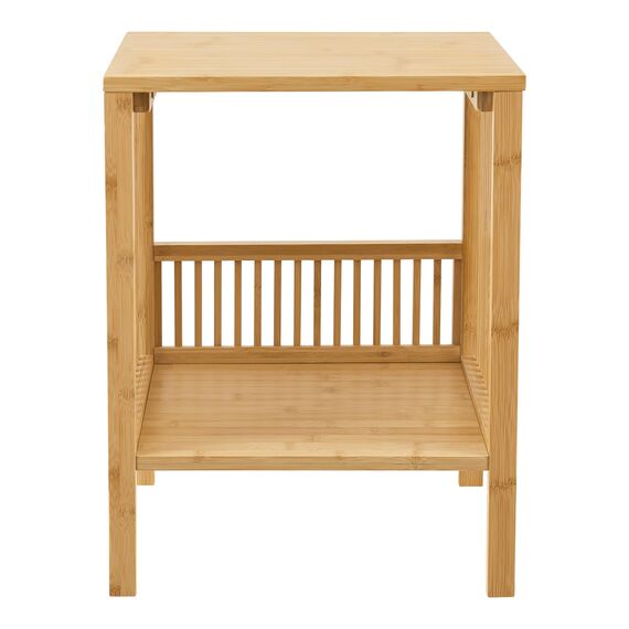 [en.casa] Beistelltisch Varde Wohnzimmertisch 50 x 39 x 33 cm Nachttisch Sofatisch Nebentisch Kaffeetisch mit Ablagefach Bambus Naturfarben