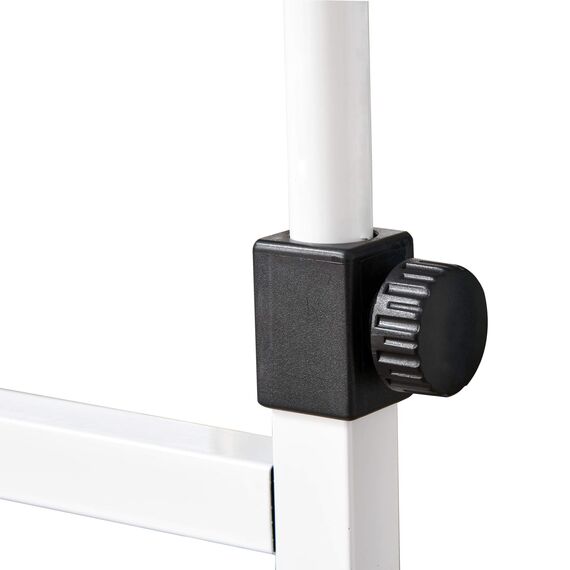 HOMCOM Beistelltisch Couchtisch mit Rollen, Höhenverstellbarer Schreibtisch mit 2 unteren Regalen, Sofatisch Laptoptisch, Betttisch, für Esszimmer Wohnzimmer, Metall, Weiß, 80x40x72-82 cm