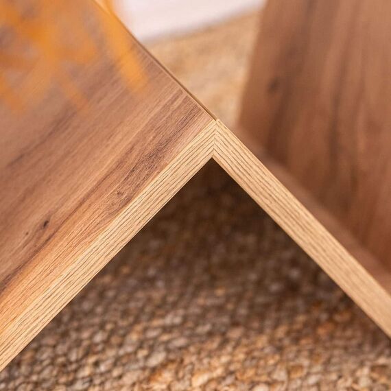 MOBILI FIVER, Emma Couchtisch, rustikale Eiche, Made In Italy