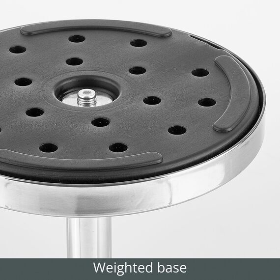 mDesign kleiner Beistelltisch aus Metall und Glas – stilvoller Glastisch fürs Wohnzimmer – Minimalistischer Couchtisch mit modischem Design – klar/chrom