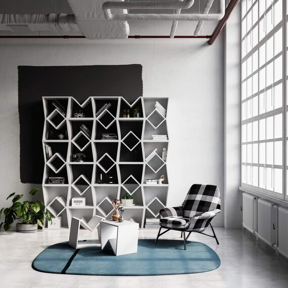 MOBILI FIVER, Emma Couchtisch, Esche, Schwarz, Made In Italy