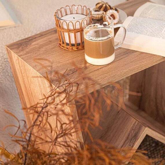 MOBILI FIVER, Emma Couchtisch, rustikale Eiche, Made In Italy