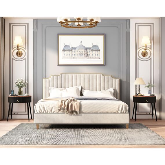 OIOG Beistelltische 2er-Set, runder Nachttisch mit Schublade, moderner Nachttisch für kleinen Raum, Wohnzimmer, Schlafzimmer, Büro, Wohnheim, rustikales Braun und Schwarz