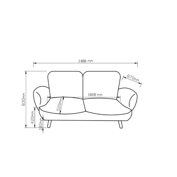 Atlantic Home Collection BEN, 2-Sitzer, Samt, Blumenmuster