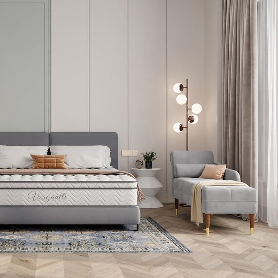 Vesgantti Velvet Chaiselongue, Indoor Lounge Sofa mit linker Armlehne und Lendenkissen, Recamiere für Wohnzimmer, Schlafzimmer und Büro, Samt Loungesessel 149.5 x 54 x 76CM