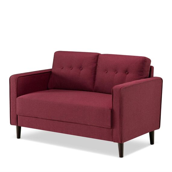 Zinus Mikhail Mid-Century Polster 134 cm Sofa, Rubinrot Weave
