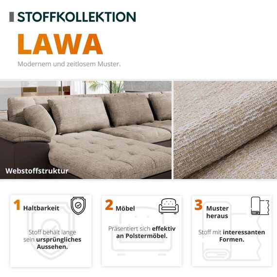 Mirjan24 Schlafsofa mit Bettkasten Hortens, Sofa mit Schlaffunktion, Polstersofa, Bettsofa, Couch, Bettfunktion, Couchgarnitur, Dauerschläfer-Sofa (Lawa 01)