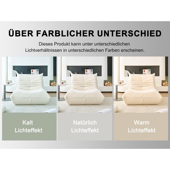 okwish Sitzsack Sofa Bodensofa, Bodenstuhl mit Rückenlehne, Lesesessel Bequem XXL, Lazy Sofa, Bean Bag Chair für Schlafzimmer Wohnzimmer, Liegesessel Beige