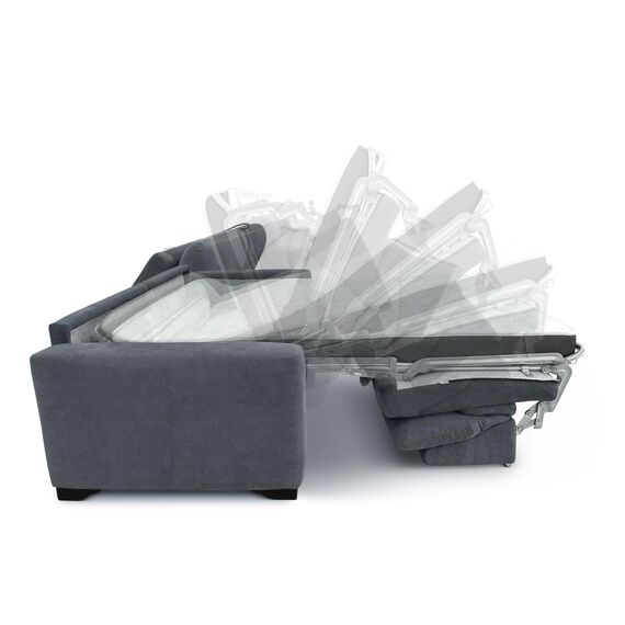 fornera f60 Sofa mit Schlaffunktion - 3 Sitzer Schlafsofa und Klappsofa mit hochwertiger Kaltschaummatratze & CATAS Bettgestell - Schlafcouch mit Bettfunktion grau