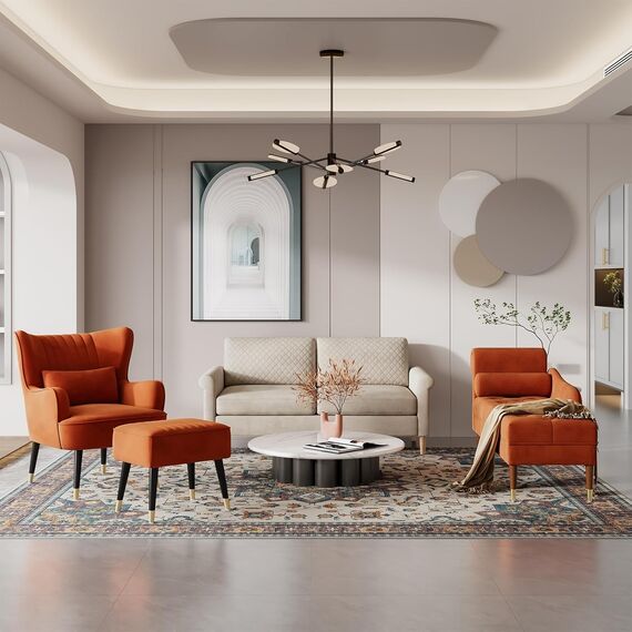 Vesgantti Velvet Chaiselongue, Indoor Lounge Sofa mit linker Armlehne und Lendenkissen, Recamiere für Wohnzimmer, Schlafzimmer und Büro, Samt Loungesessel 149.5 x 54 x 76CM