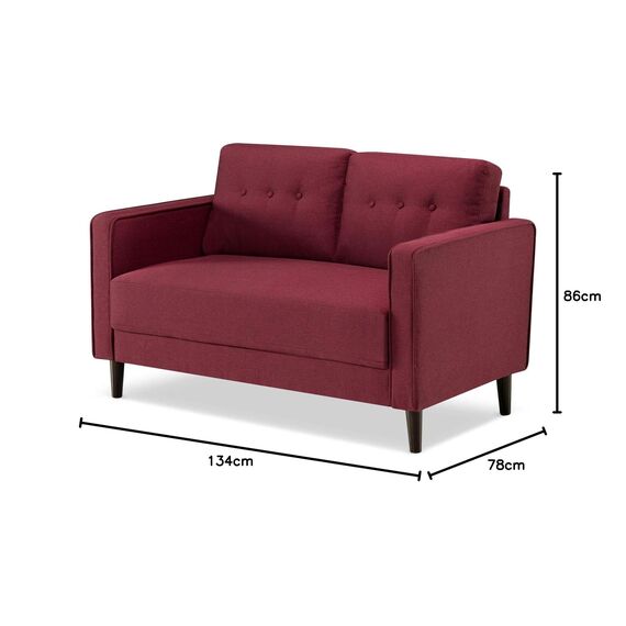 Zinus Mikhail Mid-Century Polster 134 cm Sofa, Rubinrot Weave