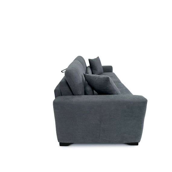 fornera f60 Sofa mit Schlaffunktion - 3 Sitzer Schlafsofa und Klappsofa mit hochwertiger Kaltschaummatratze & CATAS Bettgestell - Schlafcouch mit Bettfunktion grau