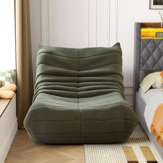 okwish Sitzsack Sofa Bodensofa, Bodenstuhl mit Rückenlehne, Lesesessel Bequem XXL, Lazy Sofa, Bean Bag Chair für Schlafzimmer Wohnzimmer, Liegesessel Grün