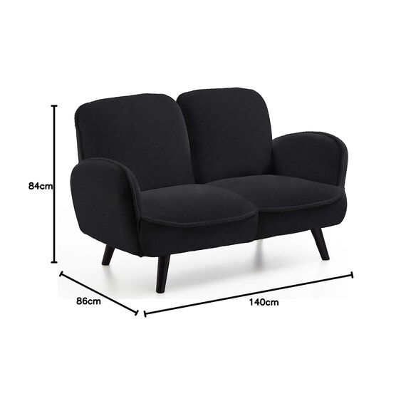 Atlantic Home Collection BEN, 2-Sitzer, Schafwollimität, schwarz