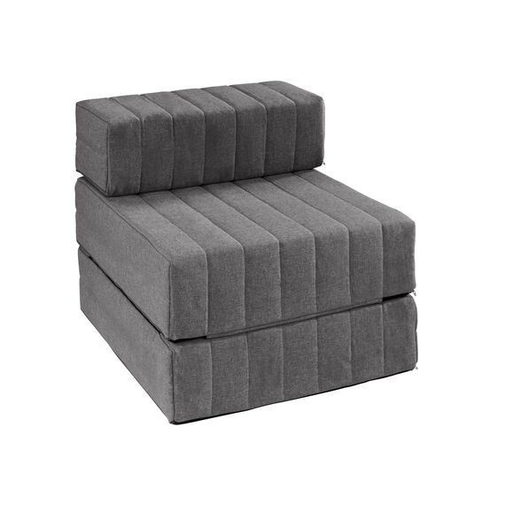 Traumnacht Sessel/Gästematratze mit hochwertig verstepptem Sawana-Bezug, Bezug abnehmbar, waschbar, Liegefläche 70x200, grau, produziert nach deutschem Qualitätsstandard