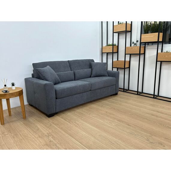 fornera f60 Sofa mit Schlaffunktion - 3 Sitzer Schlafsofa und Klappsofa mit hochwertiger Kaltschaummatratze & CATAS Bettgestell - Schlafcouch mit Bettfunktion grau